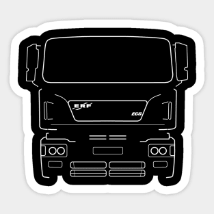 Classic ERF ECS lorry white outline graphic Sticker